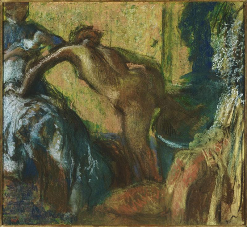 Edgar Degas (1834-1917)-After the Bath