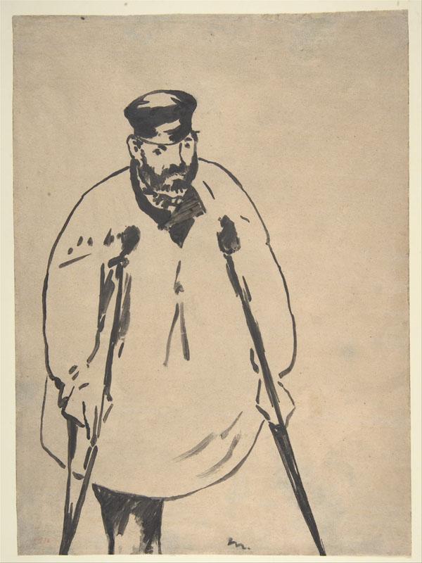 Edouard Manet--A Man on Crutches