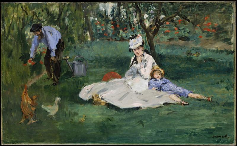 Edouard Manet--The Monet Family in Their Garden at Argenteuil
