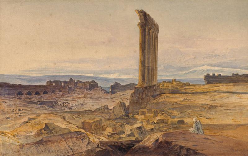 Edward Lear - The Ruins at Baalbek, 1860