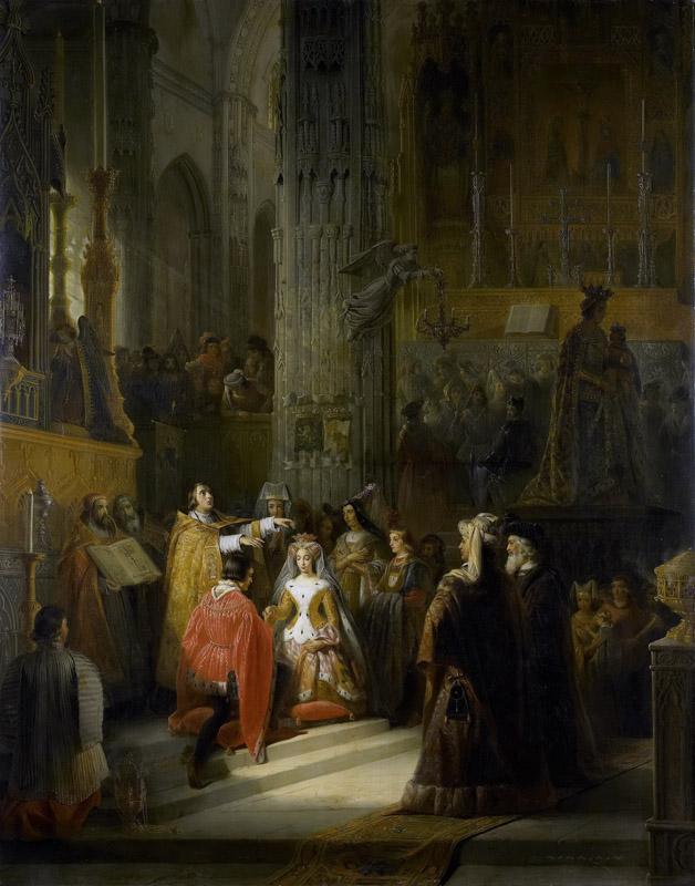 Eeckhout, Jacob Joseph -- Het huwelijk van Jacoba van Beieren, gravin van Holland, en Jan IV, hertog van Brabant, op 10 maart 1418