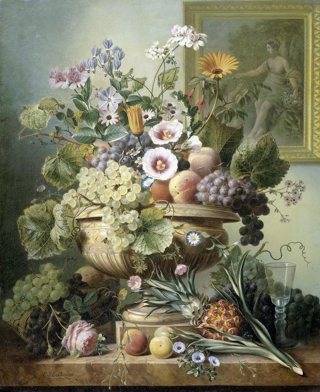 Eelkema, Eelke Jelles -- Stilleven met bloemen en vruchten, 1815-1830
