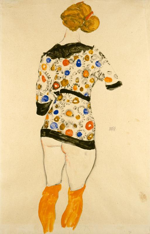 Egon Schiele - Standing Woman in a Patterned Blouse, 1912