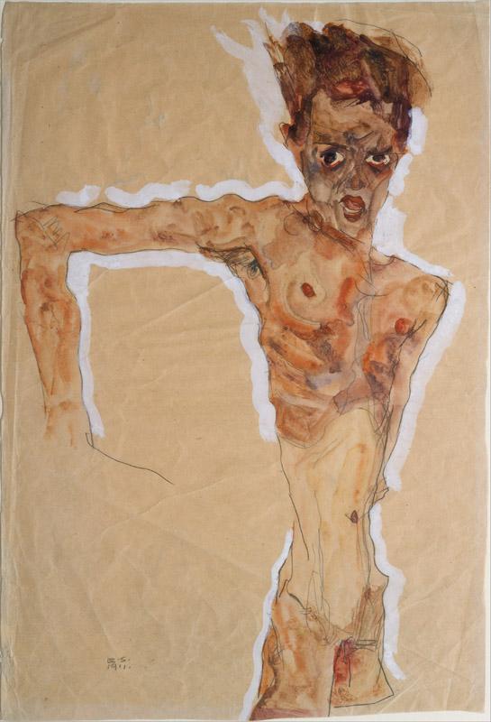 Egon Schiele--Self-Portrait