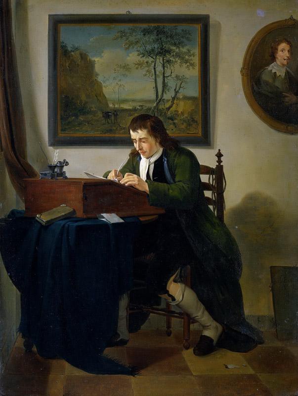 Ekels, Jan (II) -- Een man schrijvend aan zijn lessenaar, 1784