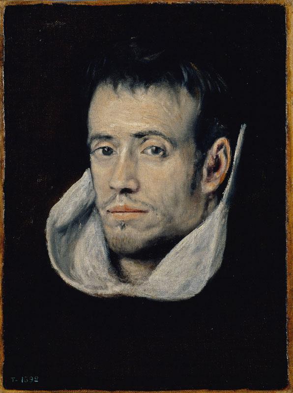 El Greco (Seguidor de)-Fraile trinitario-35 cm x 26 cm