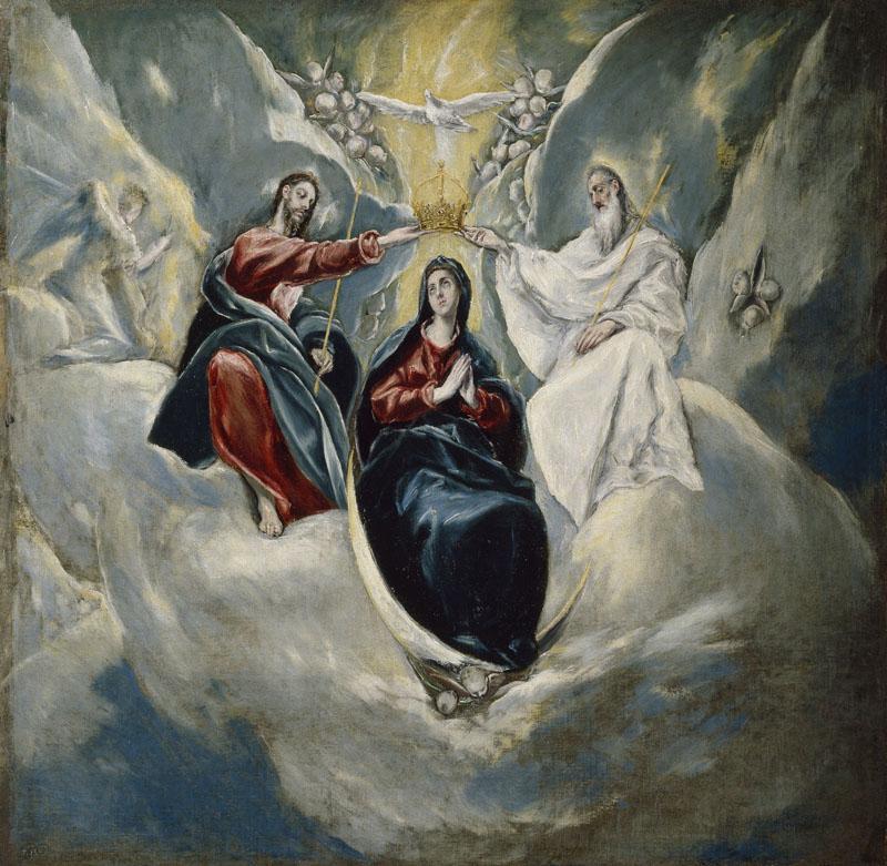 El Greco (y taller)-La Coronacion de la Virgen-99 cm x 101 cm