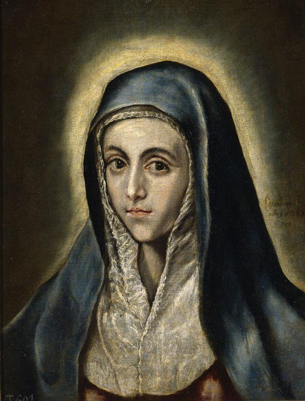 El Greco (y taller)-La Virgen Maria-52 cm x 41 cm