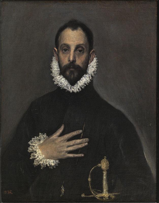 El Greco-El caballero de la mano en el pecho-82 cm x 66 cm