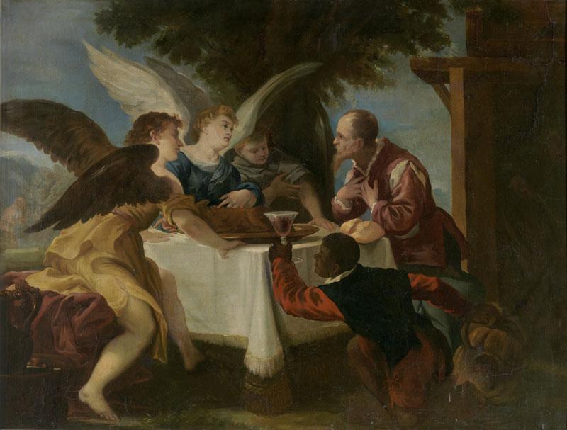 Escalante, Juan Antonio de Frias y-Abraham y los tres angeles-109 cm x 145 cm