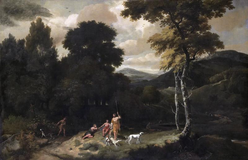 Esselens, Jacob -- Landschap met jagers, 1660 - 1687