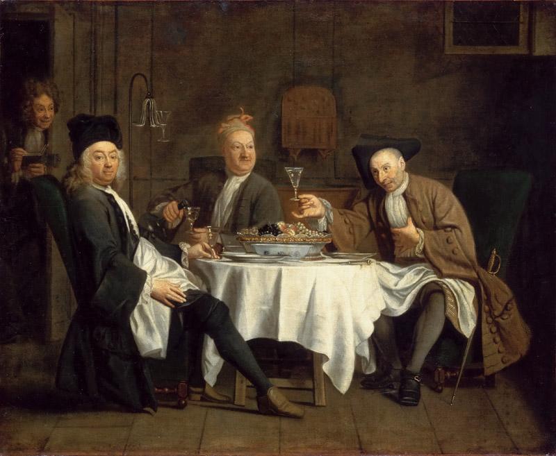 Etienne Jeaurat -- The Poet Alexis Piron with his Friends Jean Joseph Vade and Charles Colle