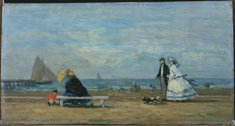 Eugene Boudin (1824-1898)-Beach at Trouville