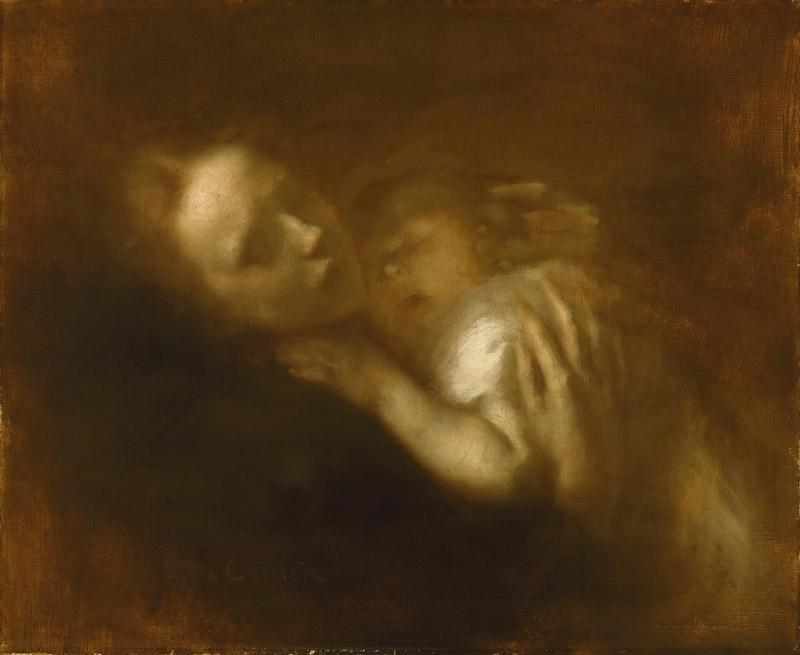 Eugene Carriere, French, 1849-1906 -- Mother and Child Sleeping