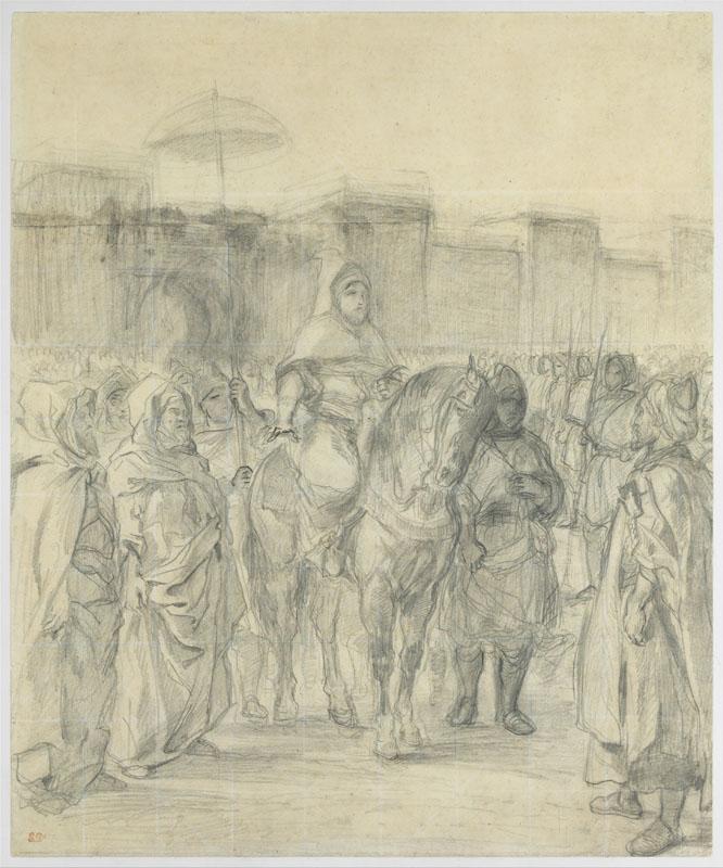 Eugene Delacroix--The Sultan of Morocco and His Entourage