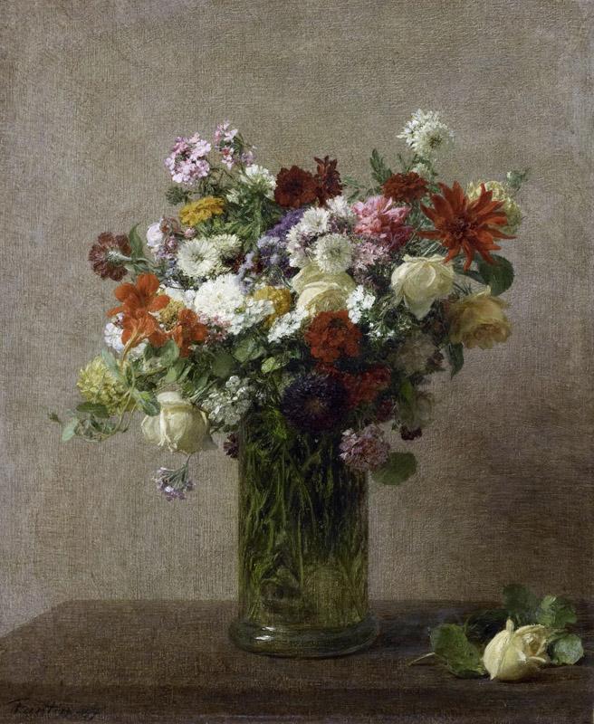 Fantin-Latour, Henri -- Stilleven met bloemen, 1887