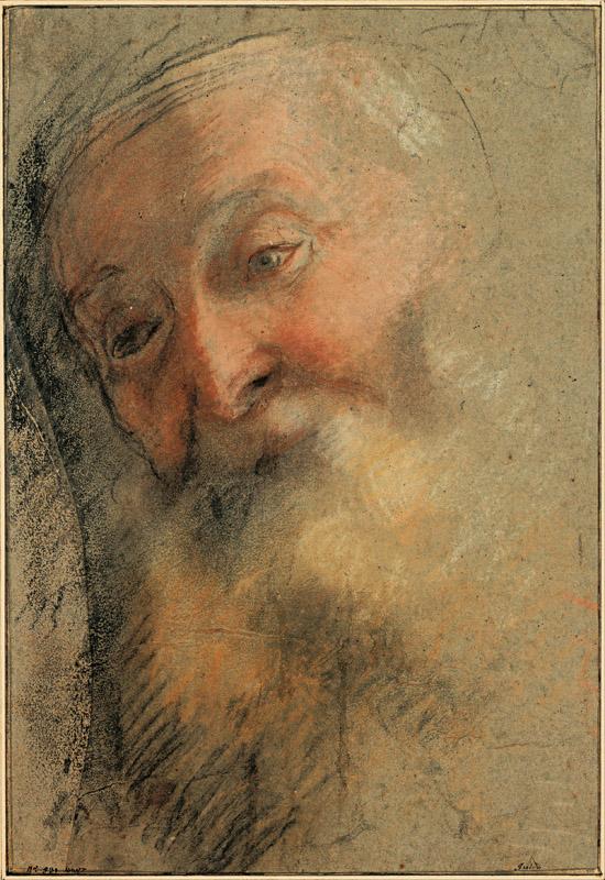 Federico Barocci (1535-1612)-Head of an Old Bearded Man, 1584-15