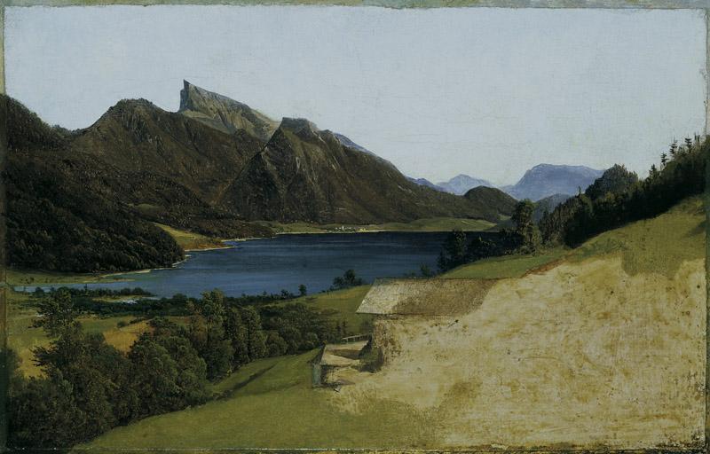 Ferdinand Georg Waldmuller - Lake Fuschl with the Schafberg, c. 1835