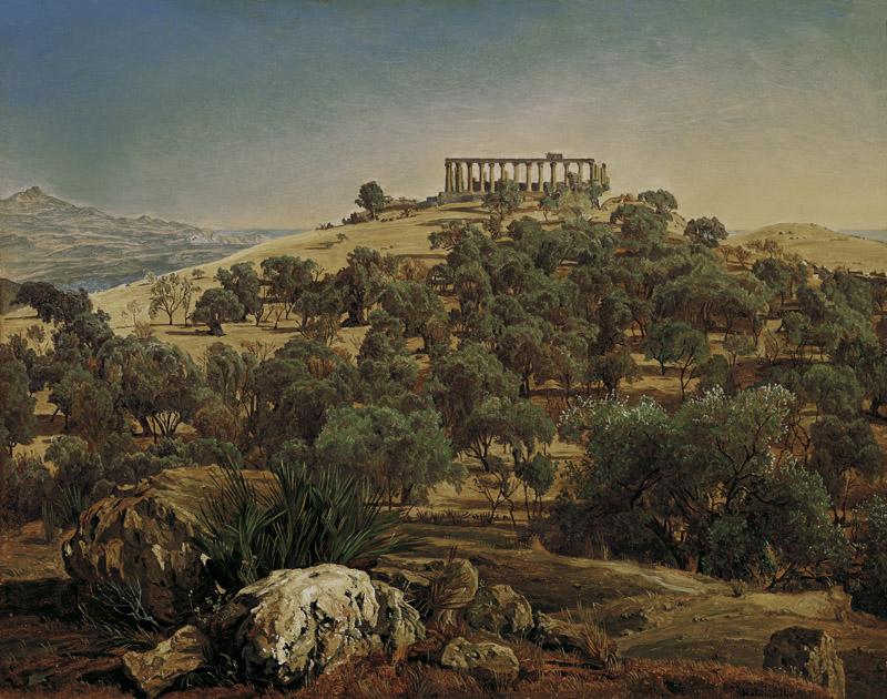 Ferdinand Georg Waldmuller - The Ruins of the Temple of Juno Lacinia at Agrigento, c. 1845