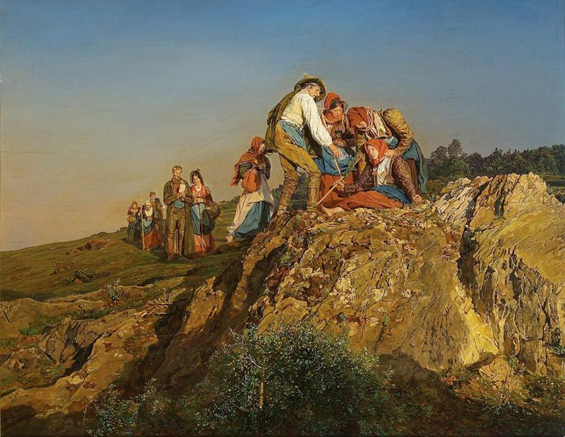 Ferdinand Georg Waldmuller - The halted Pilgrimage, 1853