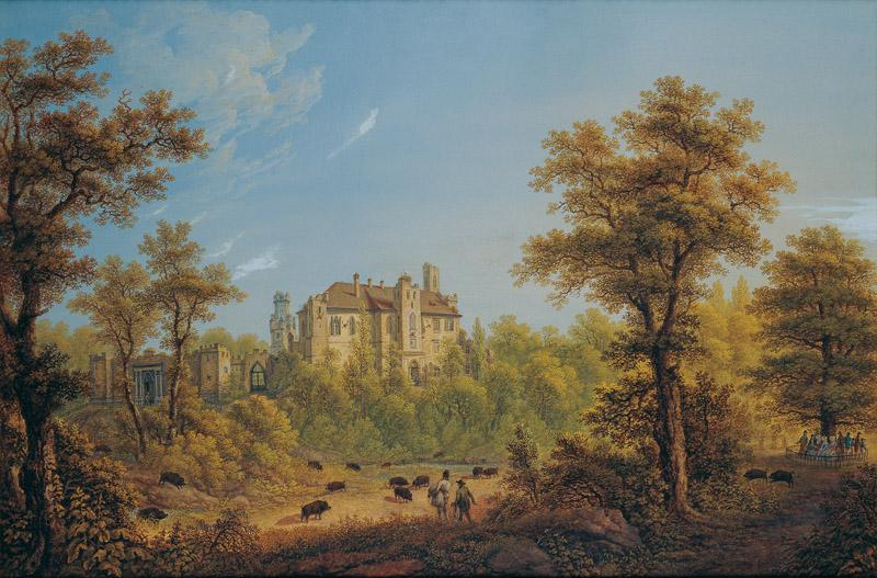 Ferdinand Runk  - View of Schloss Lundenburg, around 1817