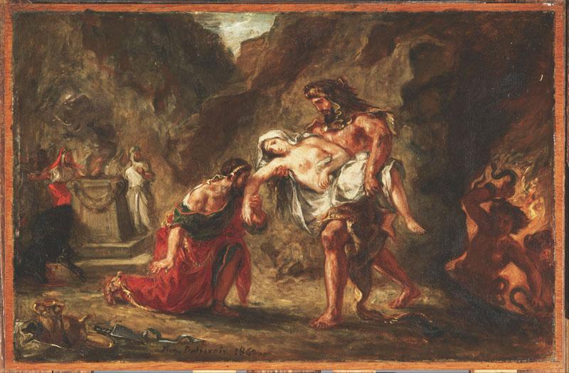 Ferdinand-Victor-Eugene Delacroix (1798 - 1863) (French)-Hercules and Alcestis