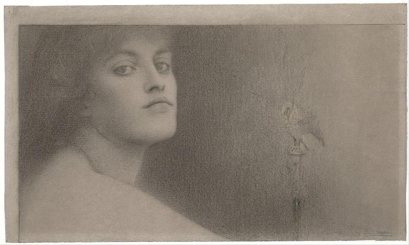 Fernand Khnopff (1858-1921)-Study for l Offrande (The Offering),