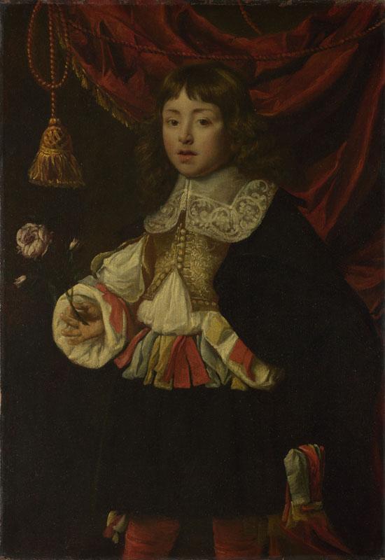 Flemish - Portrait of a Boy holding a Rose