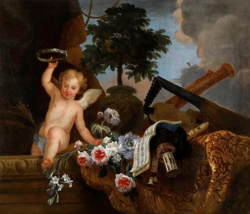 Florentin Damoiselet -- Cupid and flowersB