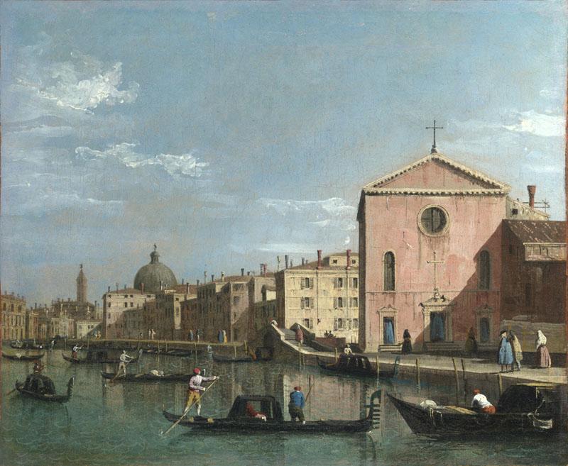 Follower of Canaletto - Venice - The Grand Canal facing Santa Croce