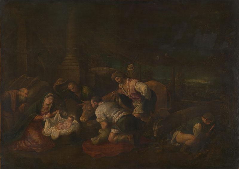 Follower of Jacopo Bassano - The Adoration of the Shepherds