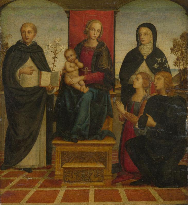 Follower of Pietro Perugino - The Virgin and Child with Saints