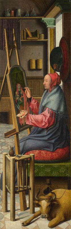 Follower of Quinten Massys - Saint Luke painting the Virgin and Child