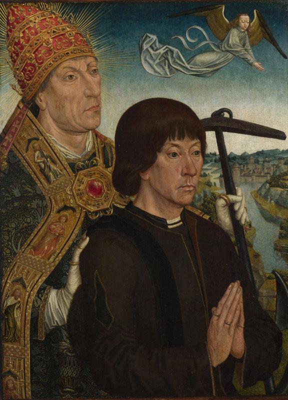 Follower of Simon Marmion - Saint Clement and a Donor