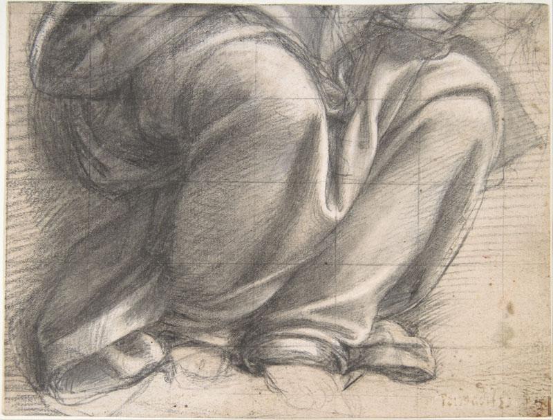 Fra Bartolomeo--Study of Drapery over the Knees of a Seated Figure