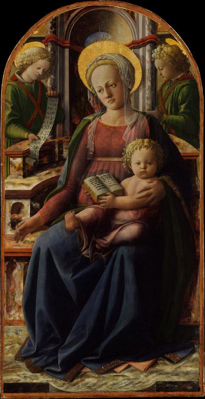 Fra Filippo Lippi--Madonna and Child Enthroned with Two Angels