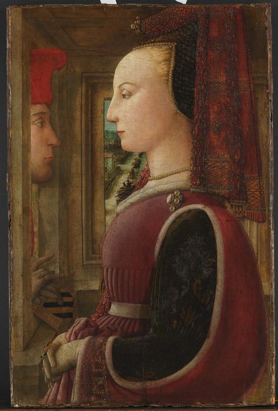 Fra Filippo Lippi--Portrait of a Woman with a Man at a Casement
