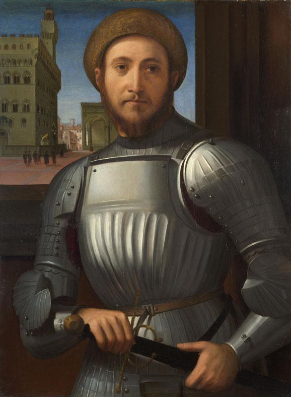 Francesco Granacci - Portrait of a Man in Armour