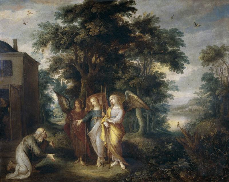 Francken, Frans II-Abraham y los tres angeles-68 cm x 86 cm