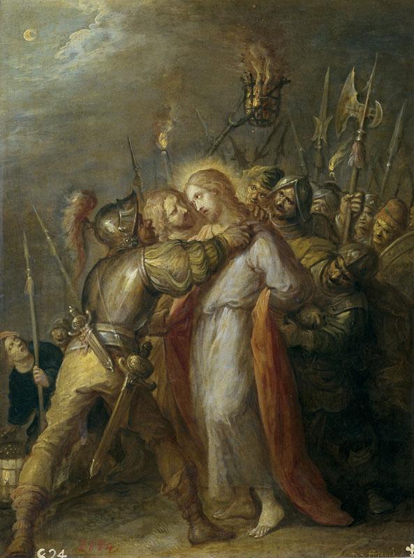 Francken, Frans II-El Prendimiento de Cristo-44 cm x 23 cm