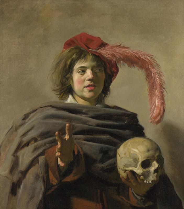 Frans Hals - Young Man holding a Skull (Vanitas)