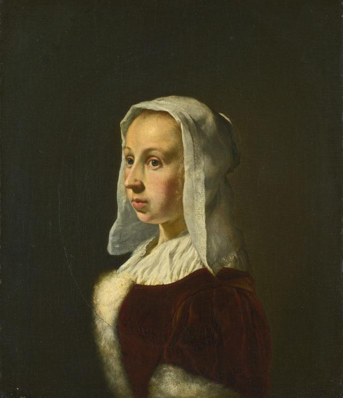 Frans van Mieris the Elder - Portrait of the Artist Wife, Cunera van der Cock