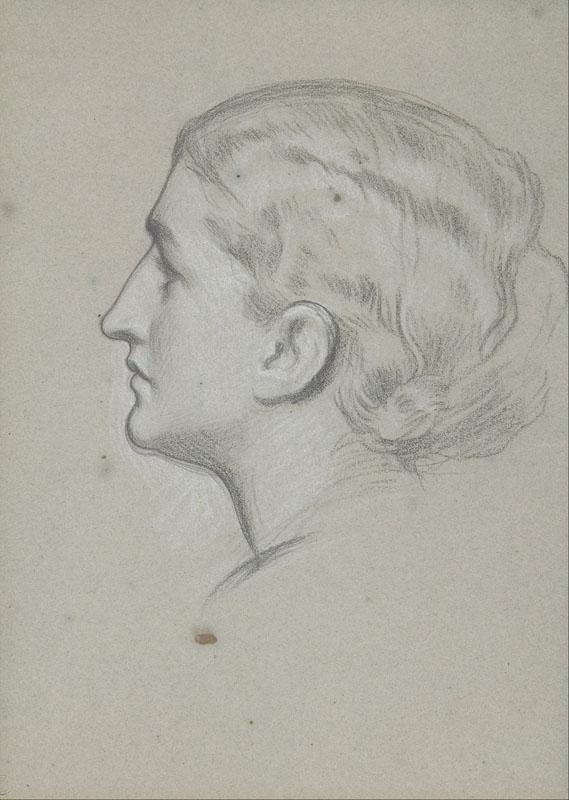 Frederic Leighton (1830-1896)-Study of a woman head
