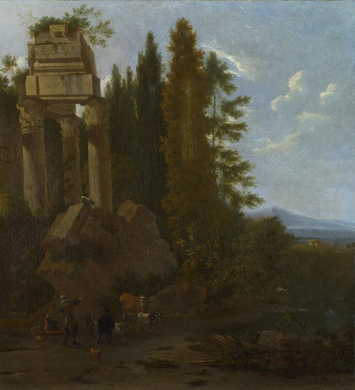 Frederick de Moucheron - A Landscape with Classical Ruins