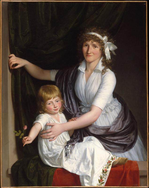 French Painter--Portrait of a Mother and Child