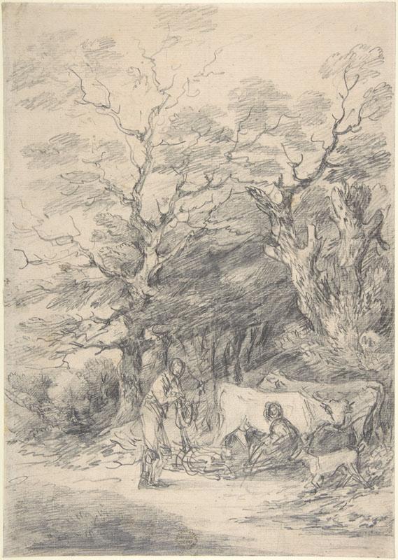 Gainsborough Dupont--Landscape with cattle and figures