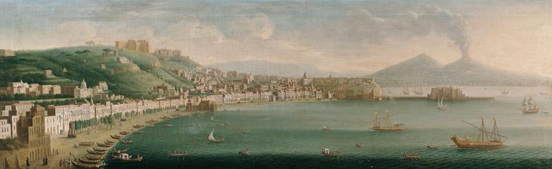 Gaspar Butler - View of Naples with Vesuvius in the background, c. 173033