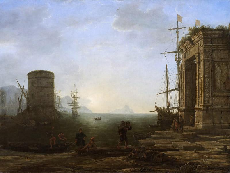 Gellee (genaamd Le Lorrain), Claude -- Havengezicht bij zonsopgang, 1637-1638