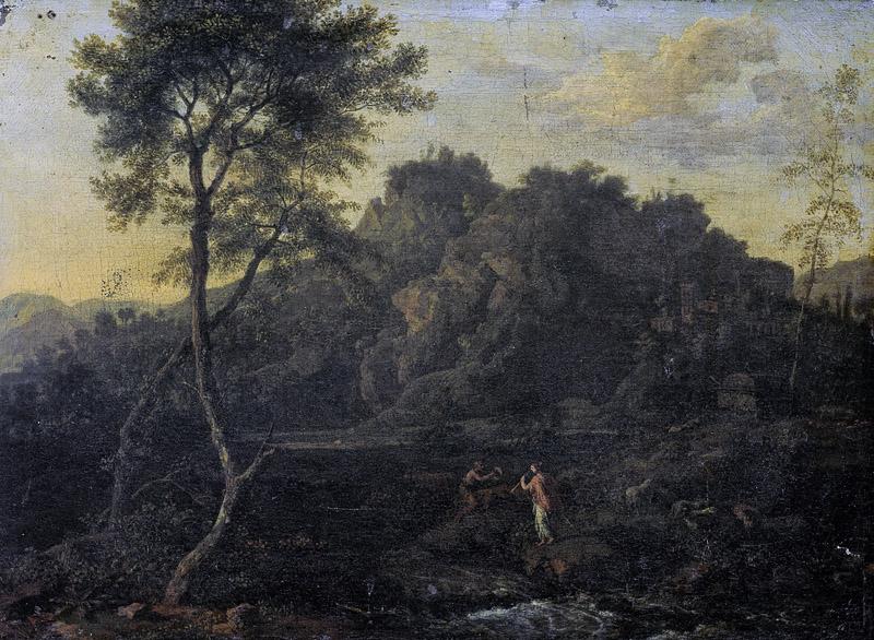 Genoels, Abraham -- Landschap met Apollo en Kalliope, 1670-1723
