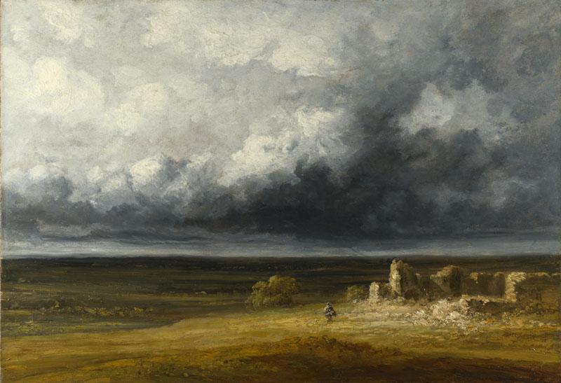 Georges Michel - Stormy Landscape with Ruins on a Plain